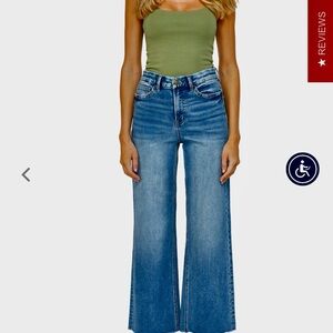 Women's Blue Wide-Leg Jeans
